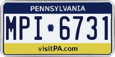 PA license plate MPI6731