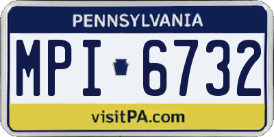 PA license plate MPI6732