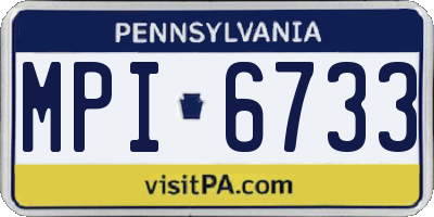 PA license plate MPI6733