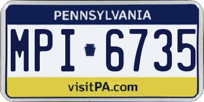 PA license plate MPI6735
