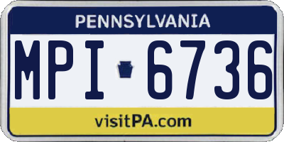 PA license plate MPI6736