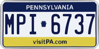 PA license plate MPI6737
