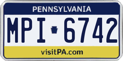 PA license plate MPI6742