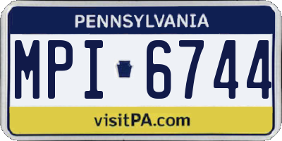 PA license plate MPI6744