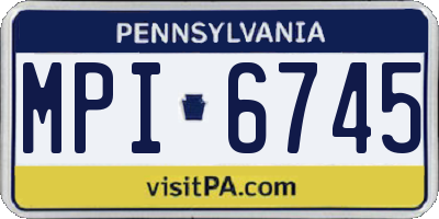 PA license plate MPI6745