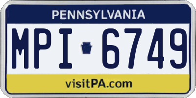 PA license plate MPI6749