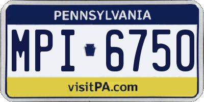 PA license plate MPI6750