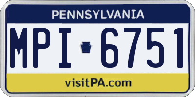 PA license plate MPI6751