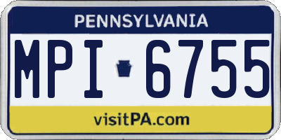 PA license plate MPI6755