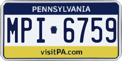PA license plate MPI6759