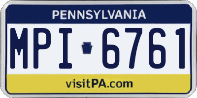 PA license plate MPI6761