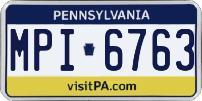 PA license plate MPI6763