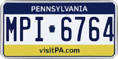 PA license plate MPI6764