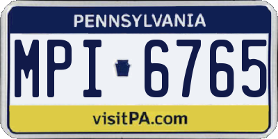 PA license plate MPI6765