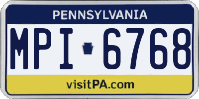 PA license plate MPI6768