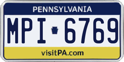 PA license plate MPI6769