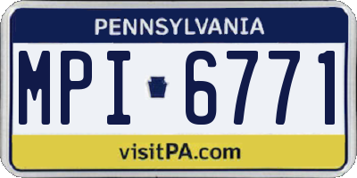 PA license plate MPI6771