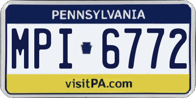 PA license plate MPI6772