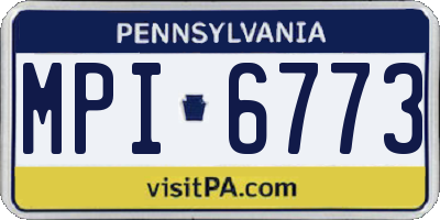 PA license plate MPI6773