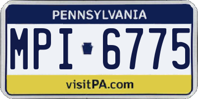 PA license plate MPI6775