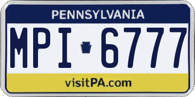 PA license plate MPI6777