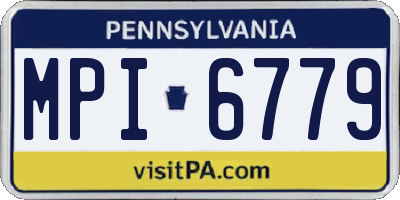 PA license plate MPI6779