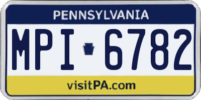 PA license plate MPI6782
