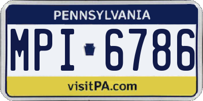 PA license plate MPI6786