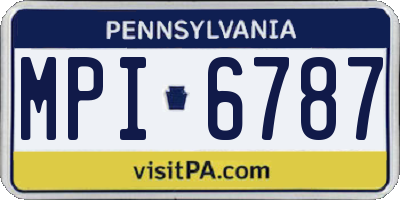 PA license plate MPI6787