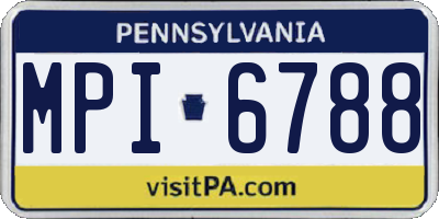 PA license plate MPI6788