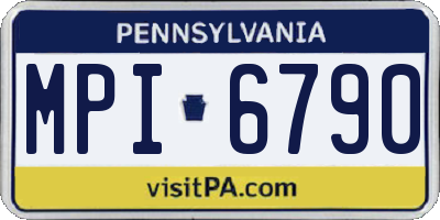 PA license plate MPI6790