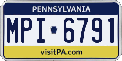 PA license plate MPI6791