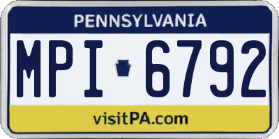 PA license plate MPI6792
