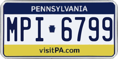 PA license plate MPI6799