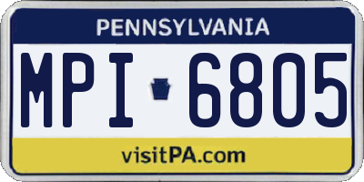 PA license plate MPI6805