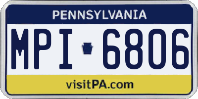 PA license plate MPI6806