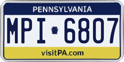 PA license plate MPI6807