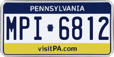 PA license plate MPI6812