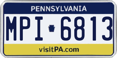 PA license plate MPI6813