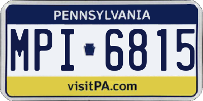 PA license plate MPI6815