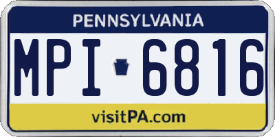 PA license plate MPI6816