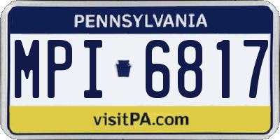 PA license plate MPI6817