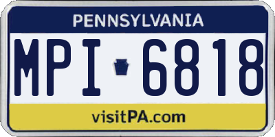 PA license plate MPI6818