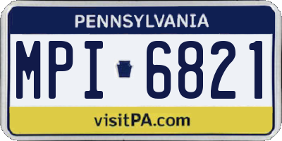 PA license plate MPI6821