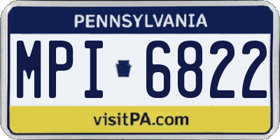 PA license plate MPI6822