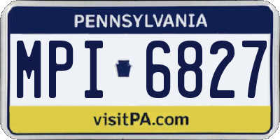 PA license plate MPI6827