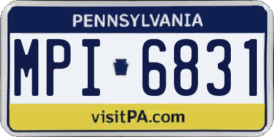 PA license plate MPI6831