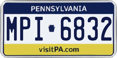 PA license plate MPI6832