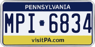 PA license plate MPI6834