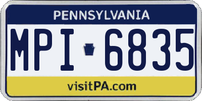 PA license plate MPI6835